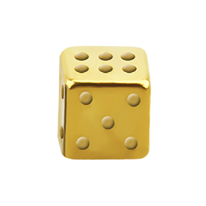 Arany színű dobókocka végződés - Piercing Piac Webshop